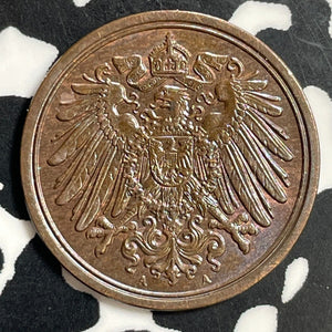 1894-A Germany 1 Pfennig Lot#E9054 Beautiful Detail, Obverse Spot