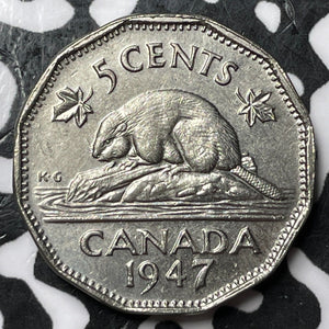 1947 Canada 5 Cents Lot#D7291 High Grade! Beautiful!