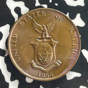 1944-S U.S. Philippines 1 Centavo Lot#T7577 Beautiful Detail, Reverse Stained