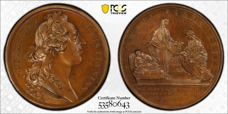 1751 France Birth Of The Duke Of Burgundy Medal PCGS MS64 Lot#GV2278 Divo-147