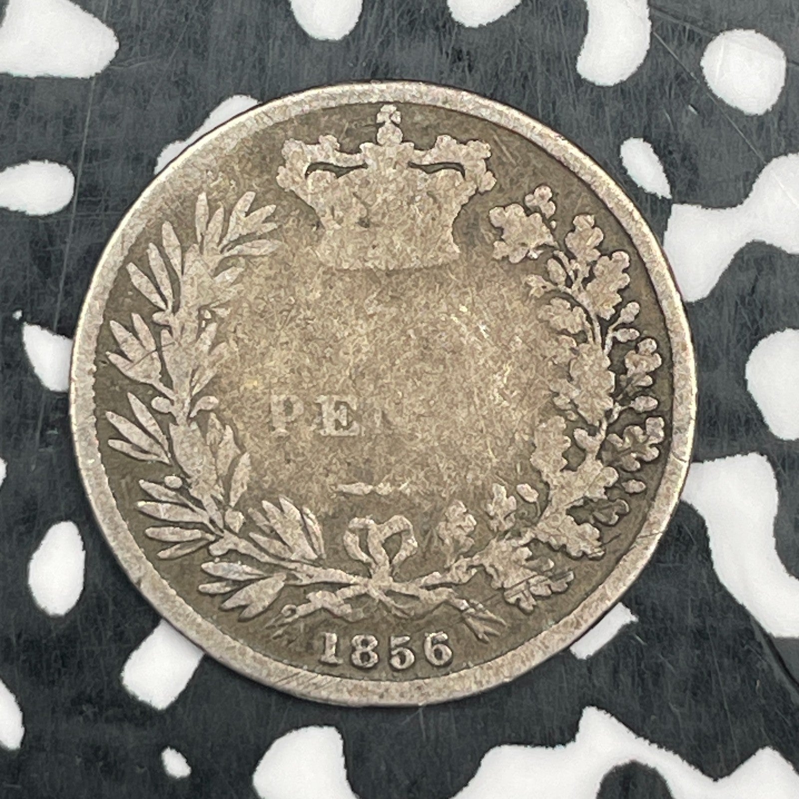 1856 Great Britain 6 Pence Sixpence Lot#N1069 Silver!