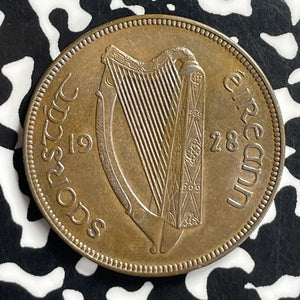 1928 Ireland 1 Penny Lot#T7137 High Grade! Beautiful!