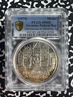 (1970) West Germany Hamburg Commemorative Medal PCGS MS68 Lot#GV679 Silver!