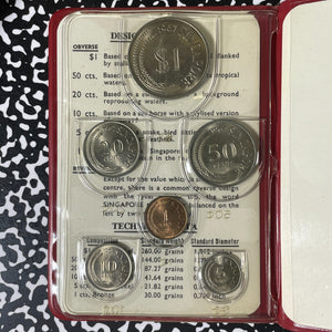 1967 Singapore 6x Coin Mint Set Lot#B2753 With Case & C.O.A.