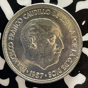 1957(60) Spain 5 Pesetas Lot#T3073 High Grade! Beautiful!