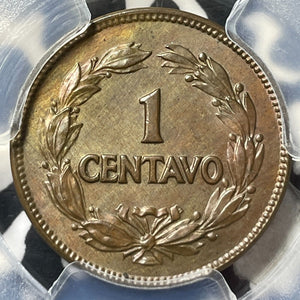 1928 Ecuador 1 Centavo PCGS MS63BN Lot#G7569 Choice UNC! KM#67