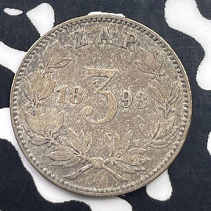 1893 South Africa 3 Pence Threepence Lot#C1395 Silver!