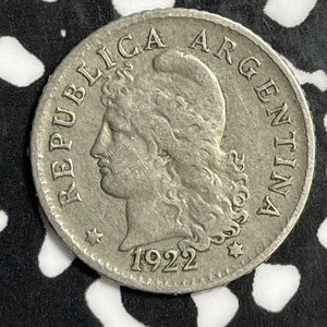 1922 Argentina 5 Centavos Lot#E5729