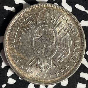 1895-PTS ES Bolivia 50 Centavos Lot#JM9208 Silver! High Grade! Beautiful!