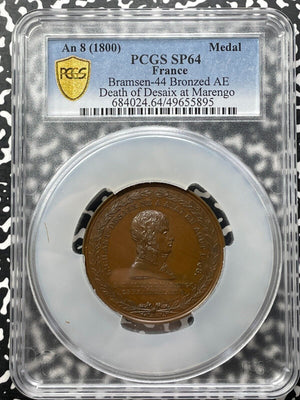 An 8 (1800) France Death Of Louis Desaix At Marengo Medal PCGS SP64 Lot#GV8580