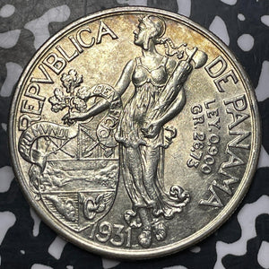 1931 Panama 1 Balboa Lot#JM8292 Large Silver! High Grade! Beautiful!