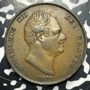 1831 Great Britain George IV 1 Penny Lot#JM8707