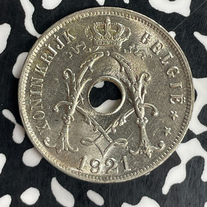 1921 Belgium 25 Centimes Lot#T8089 High Grade! Beautiful! KM#69