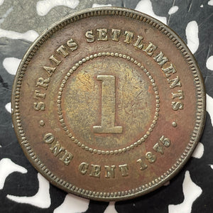 1875-W Straits Settlements 1 Cent Lot#JM8995 Nice!