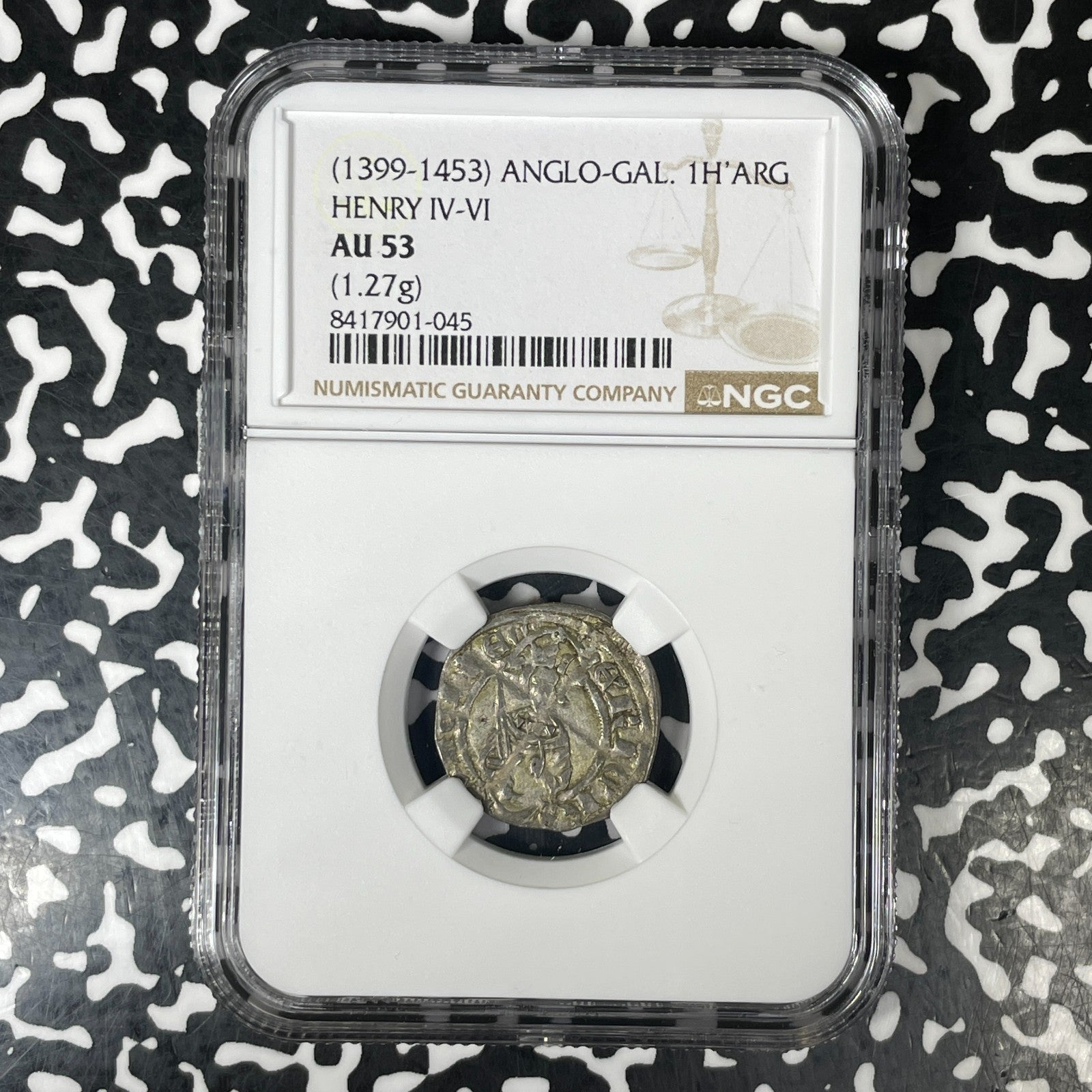 (1399-1453) France Anglo-Gallic 1 Hardi D'argent NGC AU53 Lot#G1500 Silver!