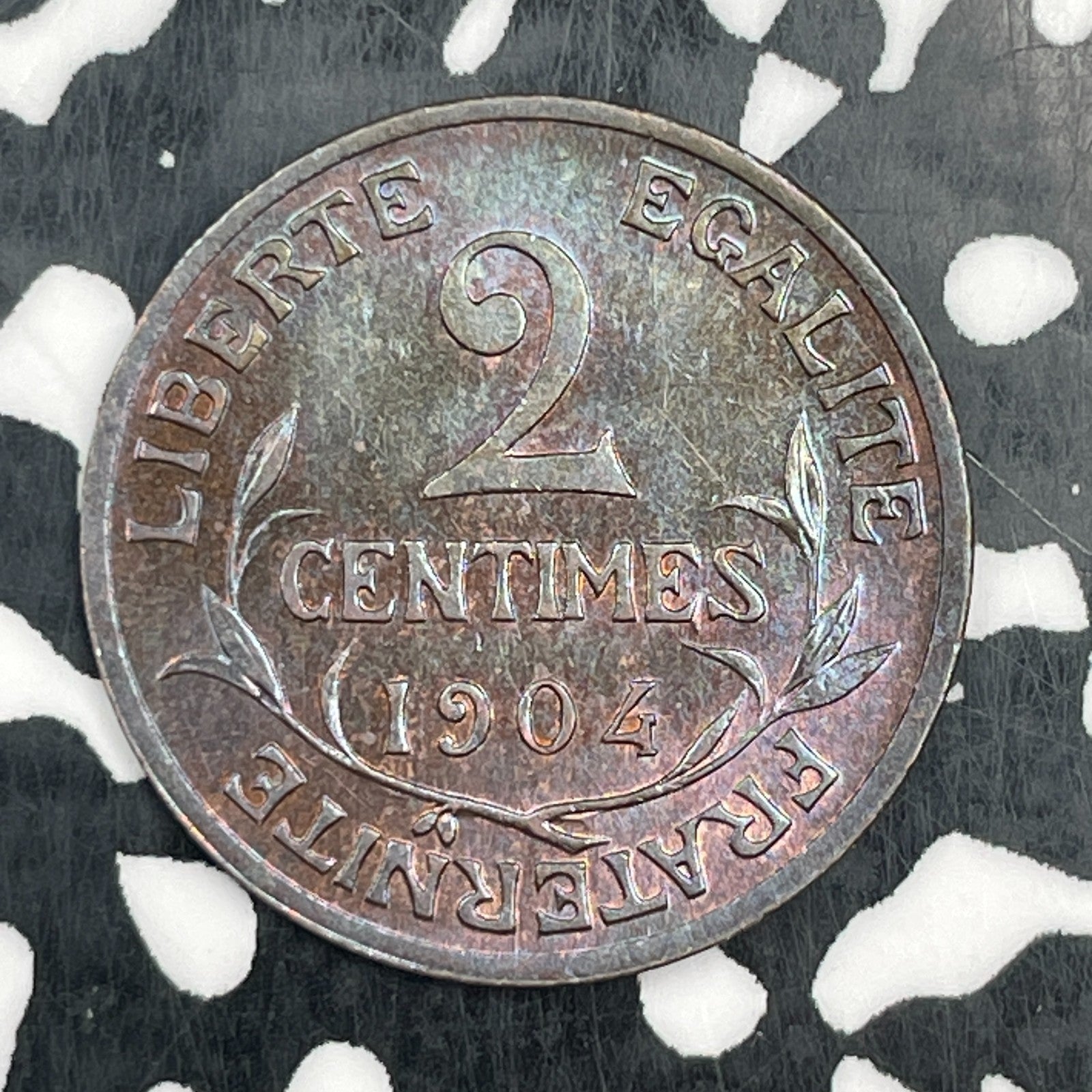 1904 France 2 Centimes Lot#N1487 High Grade! Beautiful!