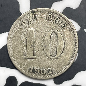 1902 Sweden 10 Ore Lot#C0909 Silver!