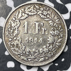 1914 Switzerland 1 Franc Lot#E8313 Silver!