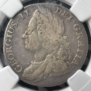 1743 G.B. George II 1 Shilling NGC VF25 Lot#MK75 Silver! With Roses