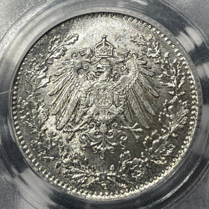 1918-D Germany 1/2 Mark PCGS MS65 Lot#G8859 Silver! Gem BU!