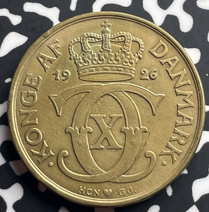 1926 Denmark 2 Kroner Lot#T8973 Better Date, Old Cleaning