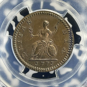 1771 Great Britain Farthing PCGS PR64BN Lot#G955 Proof! Very Scarce! S-3775