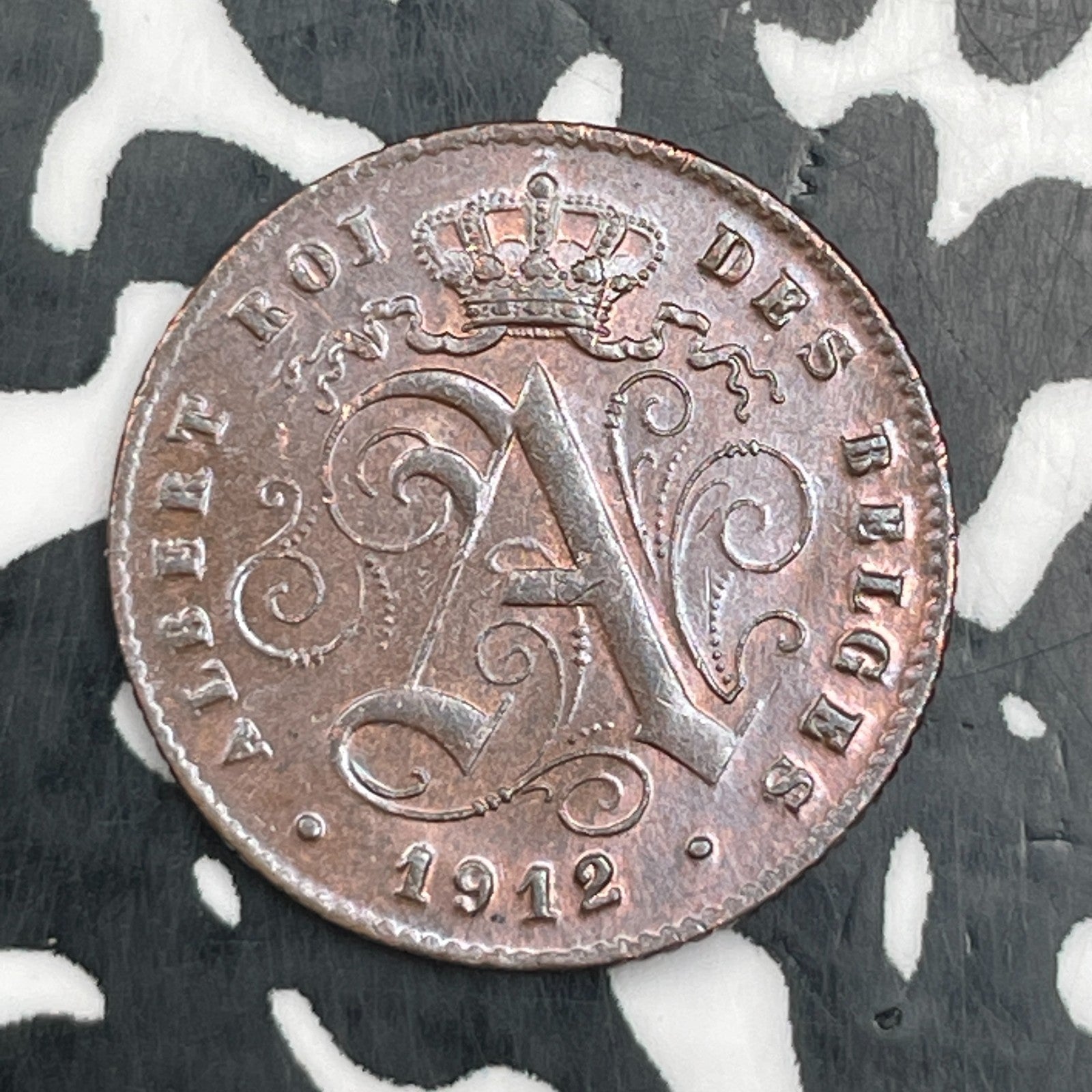 1912 Belgium 1 Centime Lot#N2194 High Grade! Beautiful! KM#76