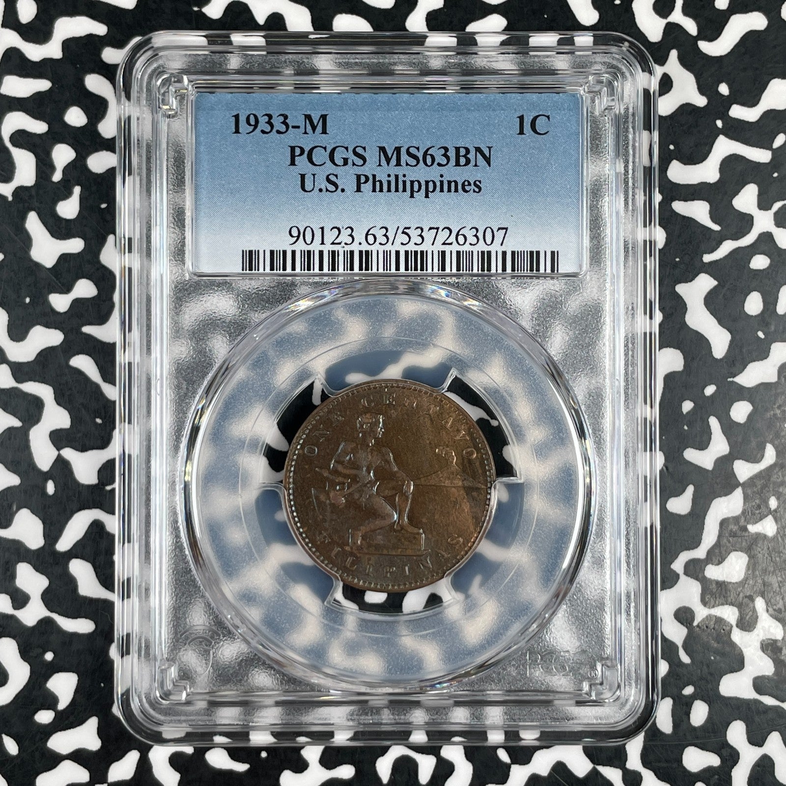 1933-M U.S. Philippines 1 Centavo PCGS MS63BN Lot#G3847 Choice UNC!