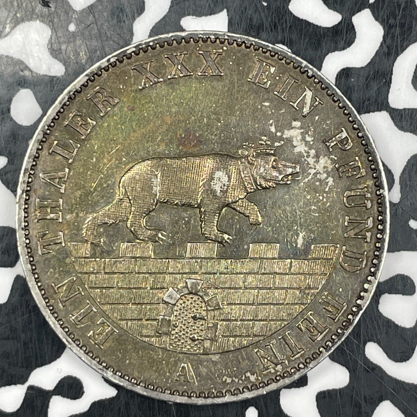 1862-A Germany Anhalt-Bernberg 1 Thaler Lot#JM0684 Silver! High Grade! Beautiful