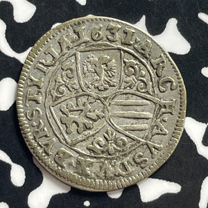 1631 Austria 3 Kreuzer Lot#JM0048 Silver! KM#709