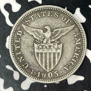 1905-S U.S. Philippines 20 Centavos Lot#T5248 Silver! Better Date