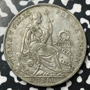 1930 Peru 1 Sol Lot#E7110 Large Silver Coin!