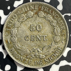 1946 French Indo-China 50 Centimes Lot#E7992 Silver!