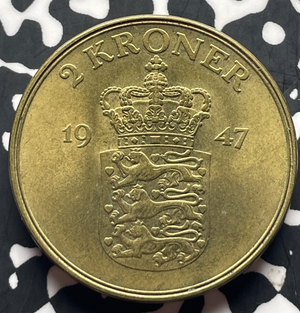 1947 Denmark 2 Kroner Lot#T8966 Nice!