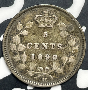 1890-H Canada 5 Cents Lot#C0317 Silver!