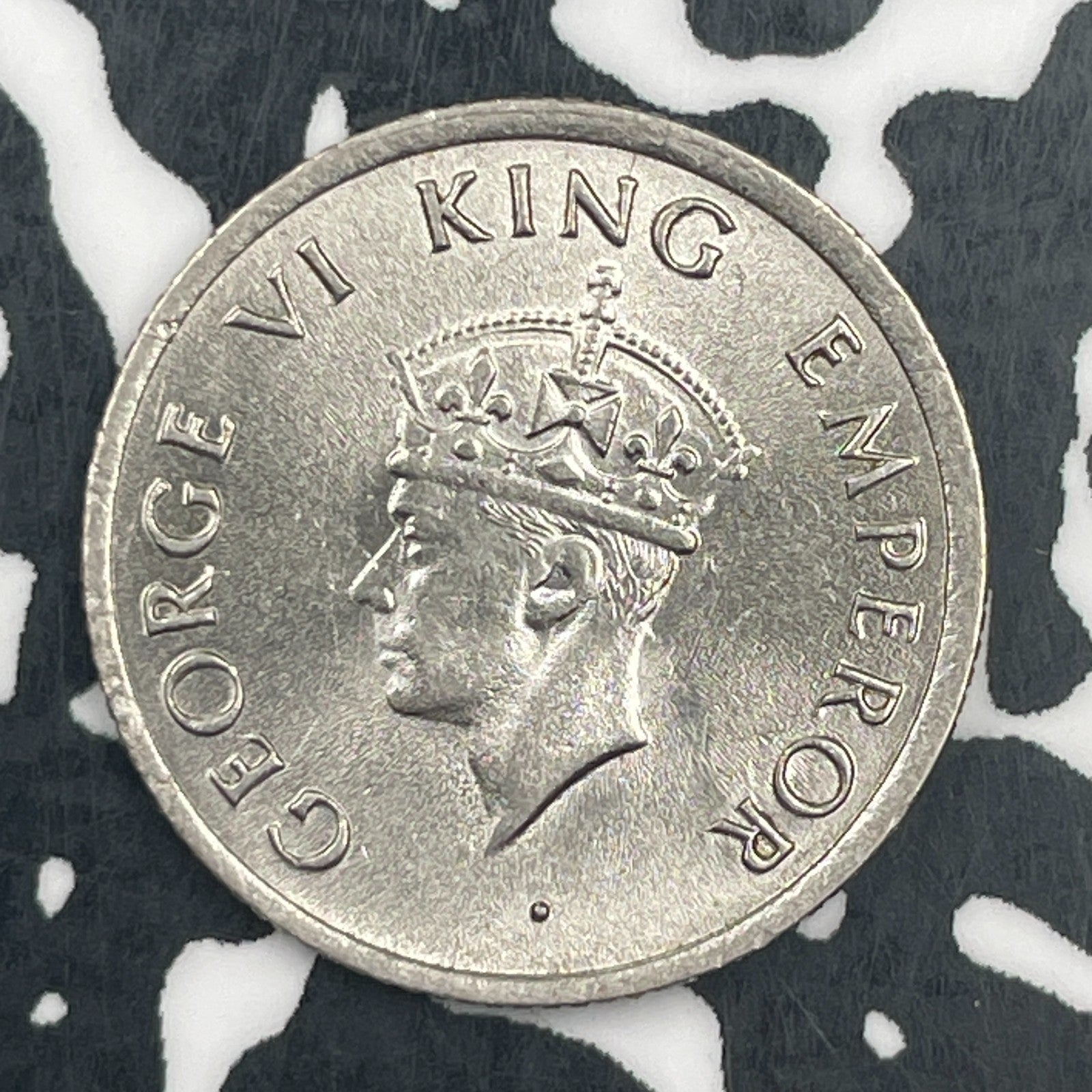 1947 India 1/4 Rupee Lot#F8317 High Grade! Beautiful!