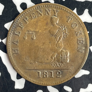 1812 Lower Canada Thomas Halliday 1/2 Penny Token Lot#T8450 Nice!