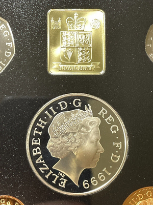 1999 Great Britain 9x Coin Proof Set Lot#B2306 With Case, Princess Diana