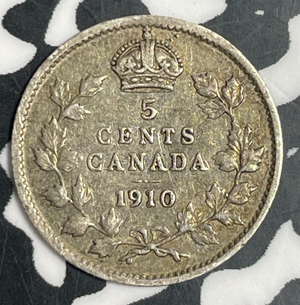 1910 Canada 5 Cents Lot#T3324 Silver!