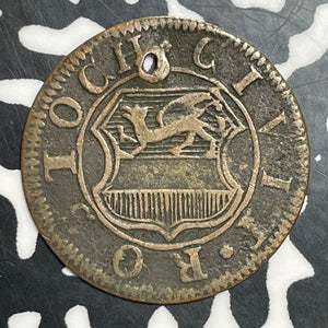 1759-R Germany Rostock 3 Pfennig Lot#T2556 Holed, KM#116