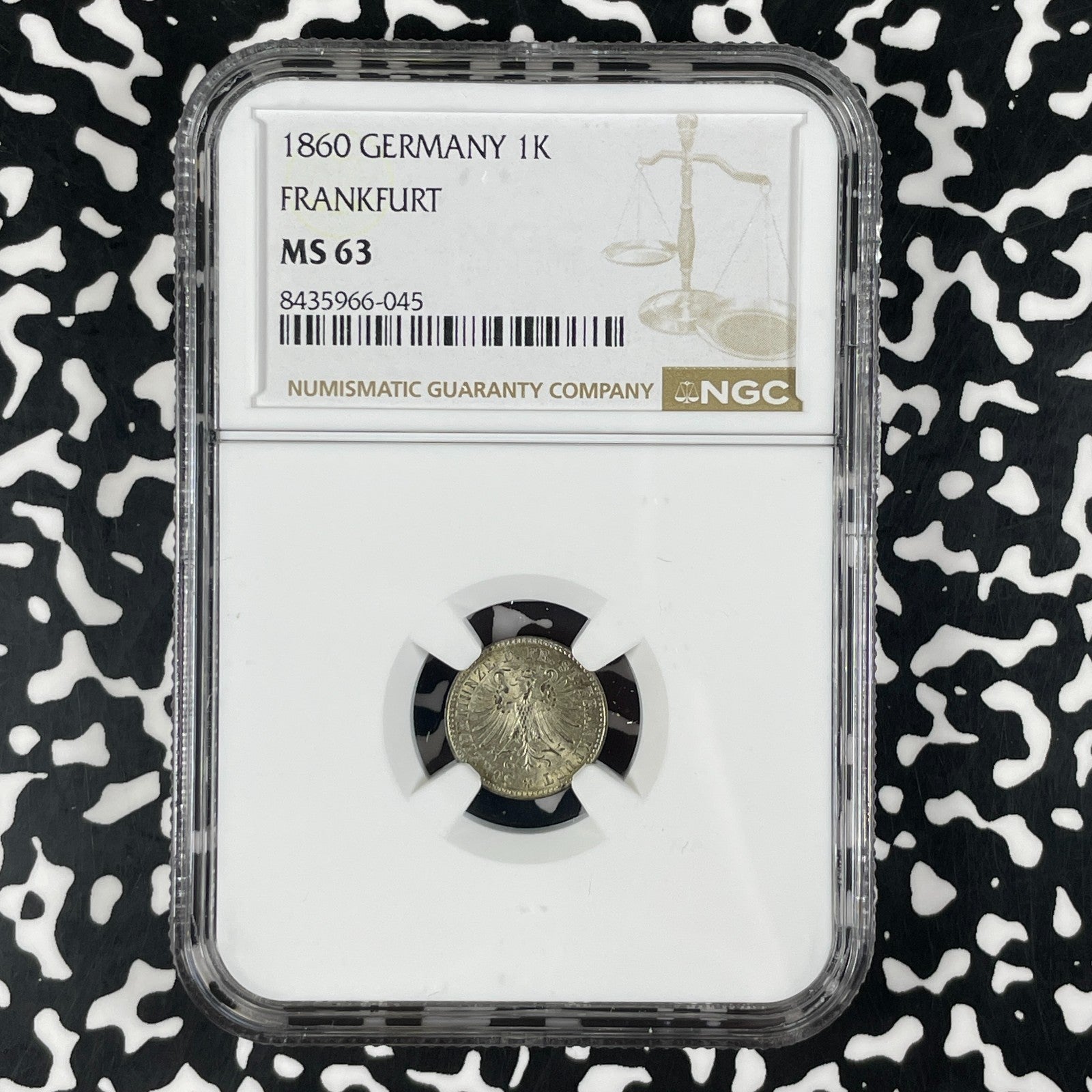 1860 Germany Frankfurt 1 Kreuzer NGC MS63 Lot#G2260 Choice UNC!