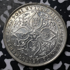 1904-B Straits Settlements $1 Dollar Lot#JM8607 Silver! High Grade! Beautiful!