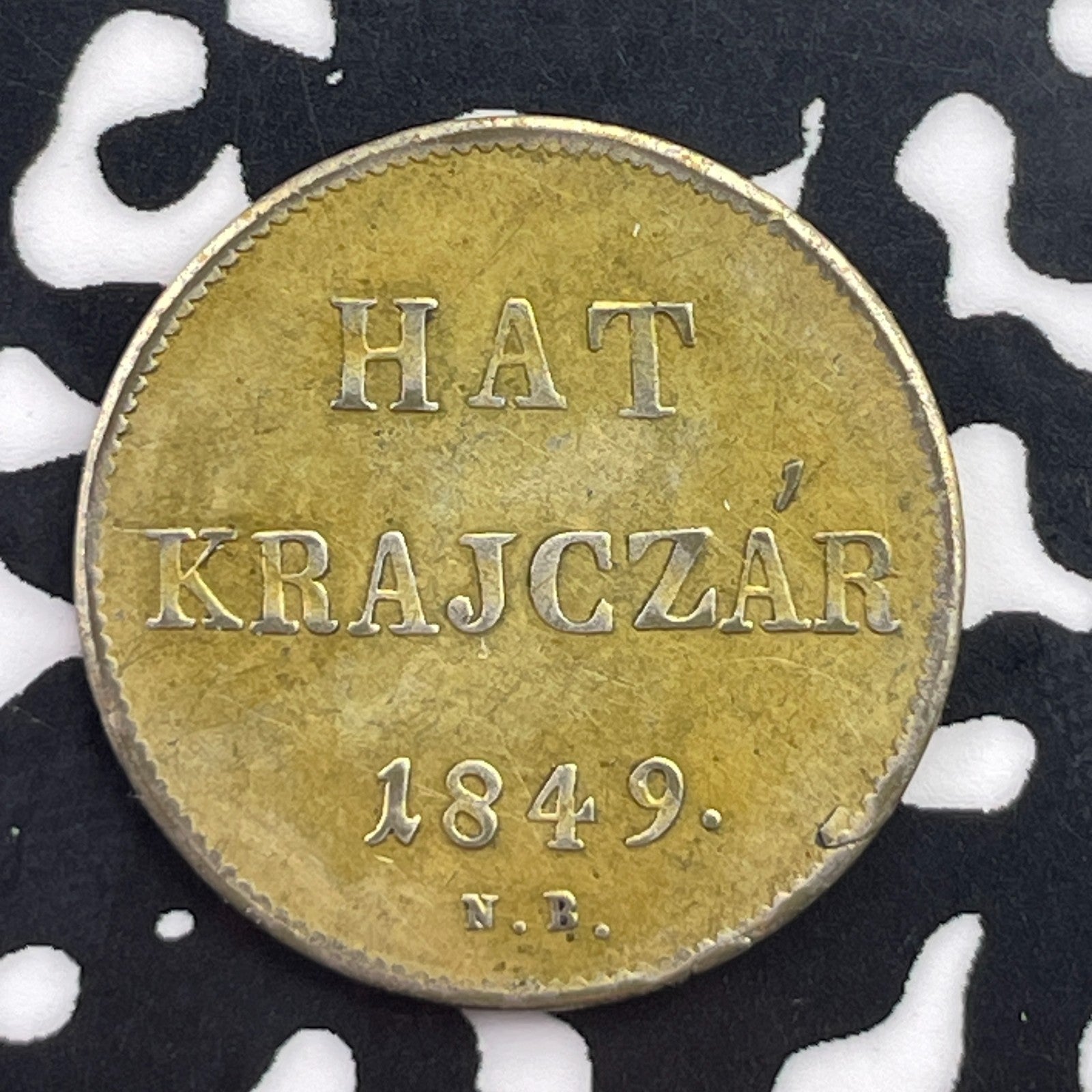1849-KB Hungary 6 Krajczar Lot#C5482 Silver! Nice!