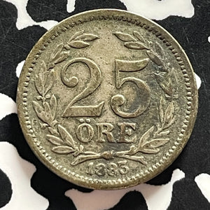 1883 Sweden 25 Ore Lot#T4308