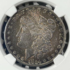 1884-S U.S. $1 Morgan Dollar NGC AU50 Lot#G9865 Large Silver!