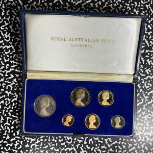 1966 Australia 6x Coin Proof Set Lot#B2717 Including Silver! With Case