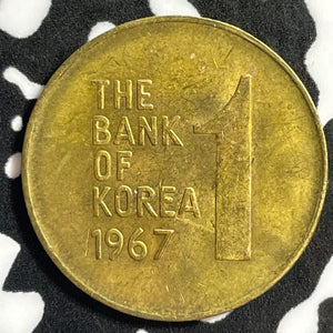 1967 Korea 1 Won Lot#E3512 High Grade! Beautiful!