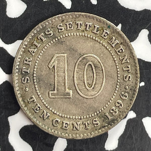 1896 Straits Settlements 10 Cents Lot#T8121 Silver!