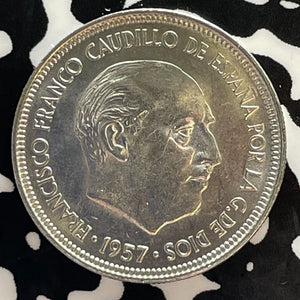1957(59) Spain 5 Pesetas Lot#T3077 High Grade! Beautiful!