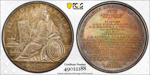 1873 Belgium Brussels Administration Jeton PCGS MS62 Lot#G7152 Silver! Nice UNC!